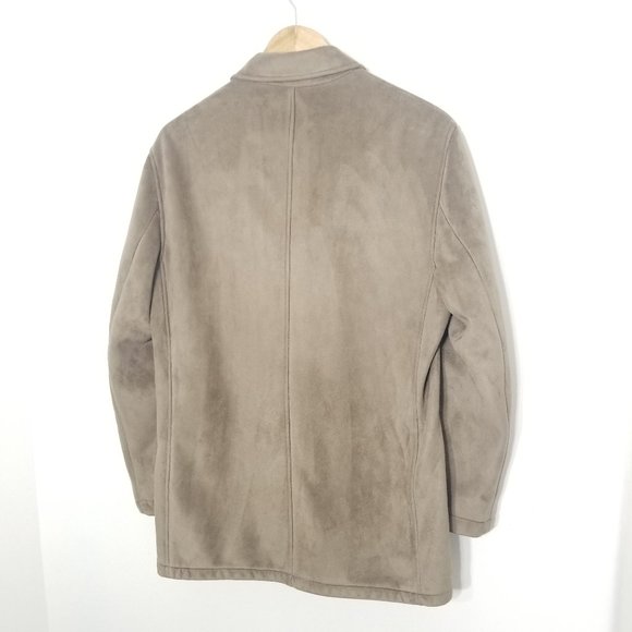 💕Massimo Light Brown Faux Suede Petite Coat Comfy Warm Winter Jacket Size Small - Picture 7 of 10